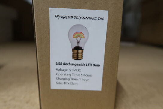 4 stk. ass. LED genopladelig - trådløs pære