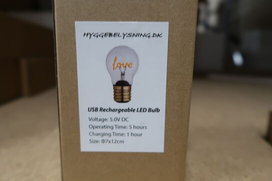 4 stk. LOVE LED genopladelig - trådløs pære
