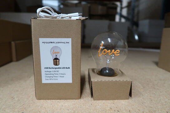 4 stk. LOVE LED genopladelig - trådløs pære