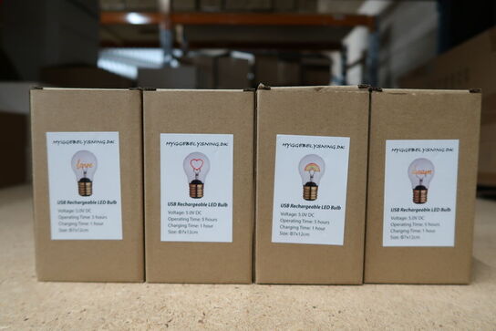 4 stk. ass. LED genopladelig - trådløs pære