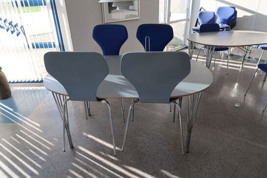 4 stk. kantineborde med 21 stk. stabelstole PHOENIX