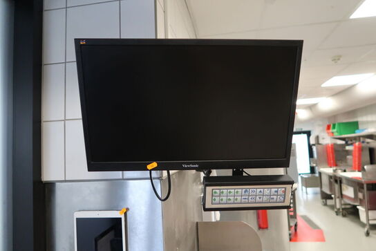 Kasseapparat CBE, computerskærm VIEWSONIC, betjeningspanel m.m.