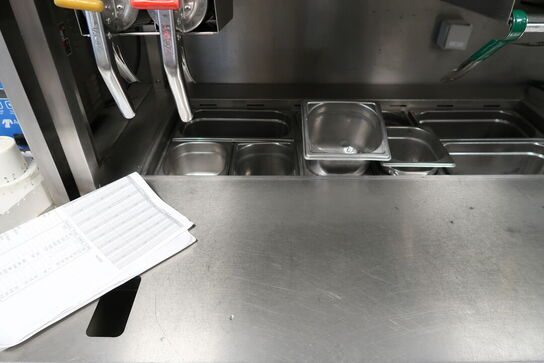 Rustfri stålbord med køleenhed (varmeskab medfølger ikke)