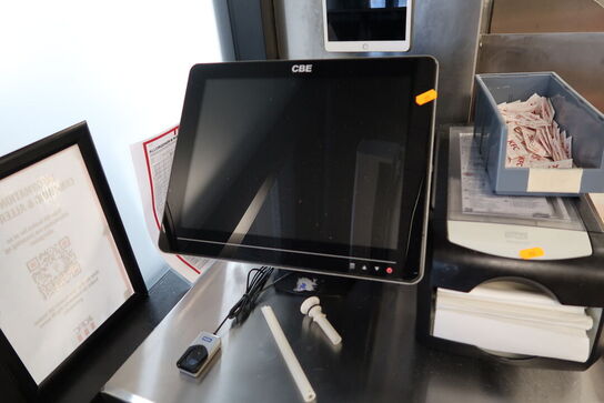 Kasseapparat CBE, computerskærm VIEWSONIC, betjeningspanel m.m.