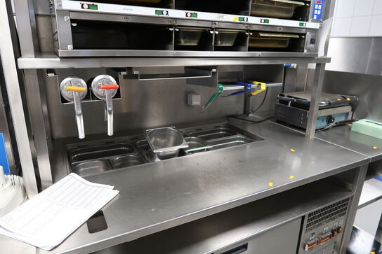 Rustfri stålbord med køleenhed (varmeskab medfølger ikke)