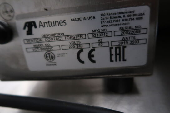 Brødrister ANTUNES Vertical Contact Toaster VCT-2000HC