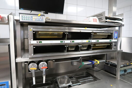 Rustfri stålbord med køleenhed (varmeskab medfølger ikke)