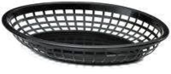 108 stk. Kurv fastfood oval B235 x D150 mm sort Polyethylen