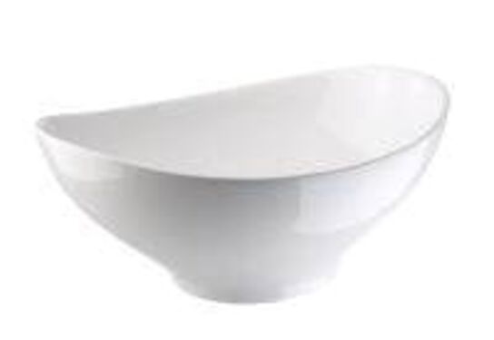 8 stk. Serveringsskål oval 370 x 330 x 135  mm hvid porcelæn