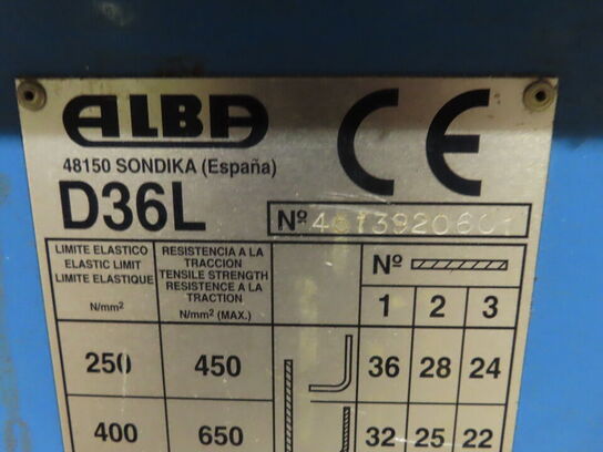 Bukkemaskine til armeringsjern ALBA D 36L