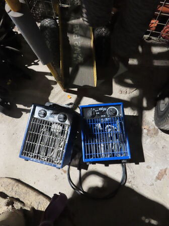 2 stk. varmeblæsere inkl. Pladevogn