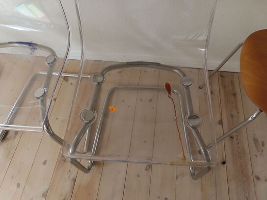 3 stk. Spisebordsstole i Akryl