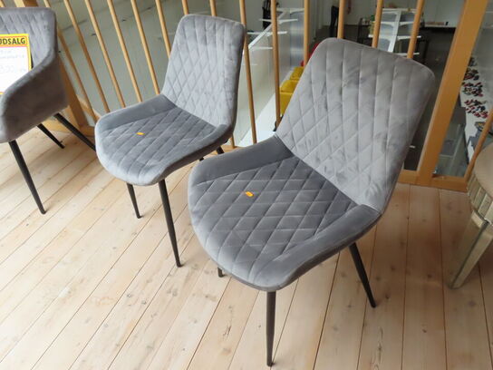 2 stk. Spisebordsstole i velour