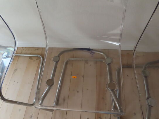 3 stk. Spisebordsstole i Akryl