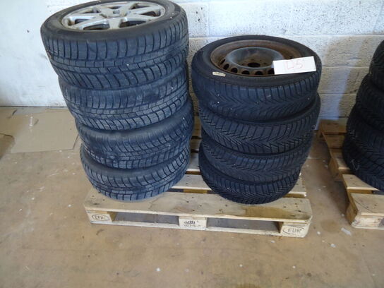 8 stk. vinterhjul - 4 stål - 4 Alu