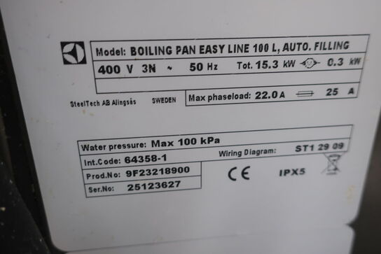 Kipsteger ELECTROLUX Boiling Pan Easy Line 100 l. / Auto. Filling