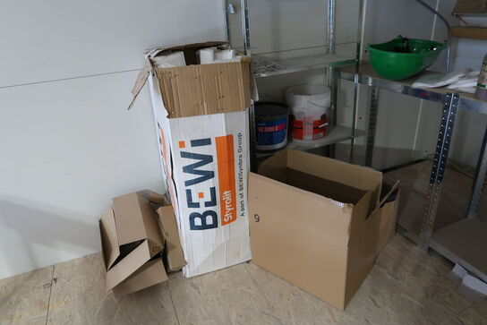 Div. Varelager, lagerreoler, vanger til pallereoler, gipsplader m.m.