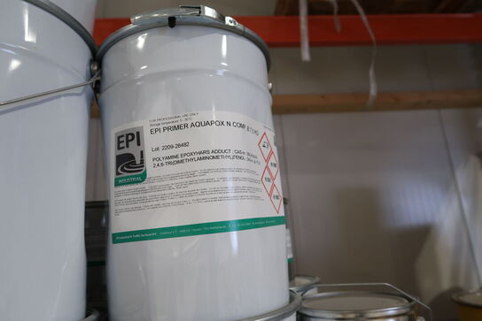 7 stk. paller med div. Varelager SIKAFLOOR, EPI Flooring m.fl.