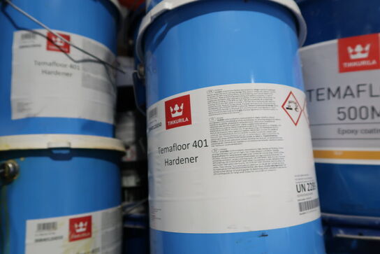 9 stk. paller med div. Varelager SIKAFLOOR, EPOROC m.fl.