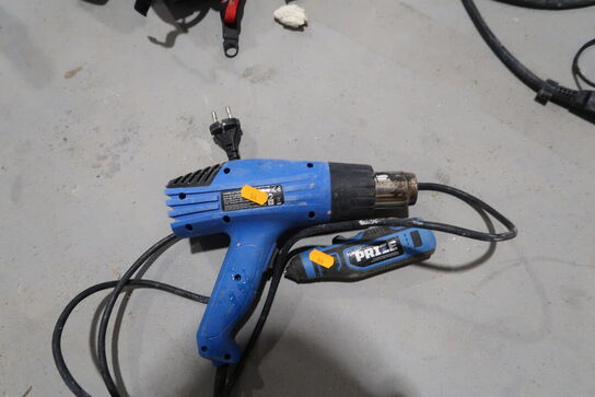 Varmepistol samt akku skruemaskine PRIZE