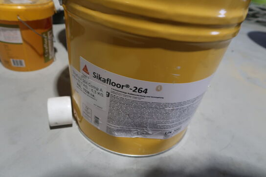 9 stk. paller med div. Varelager SIKAFLOOR, EPOROC m.fl.