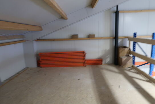 Div. Varelager, lagerreoler, vanger til pallereoler, gipsplader m.m.