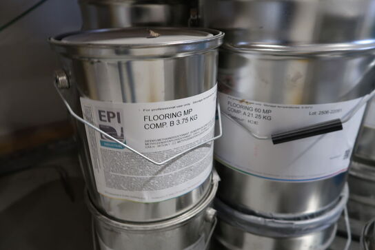 7 stk. paller med div. Varelager SIKAFLOOR, EPI Flooring m.fl.