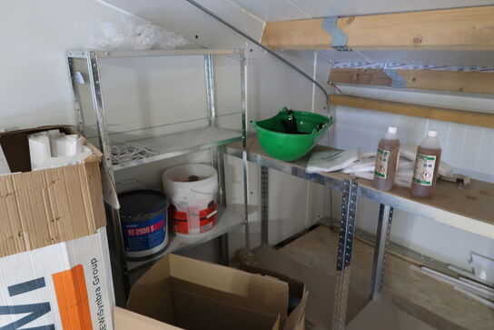 Div. Varelager, lagerreoler, vanger til pallereoler, gipsplader m.m.