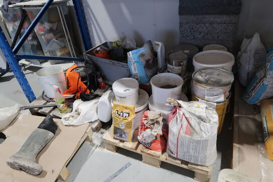 13 stk. paller med div. Varelager SIKA FLOOR, SCANMINERAL m.fl.