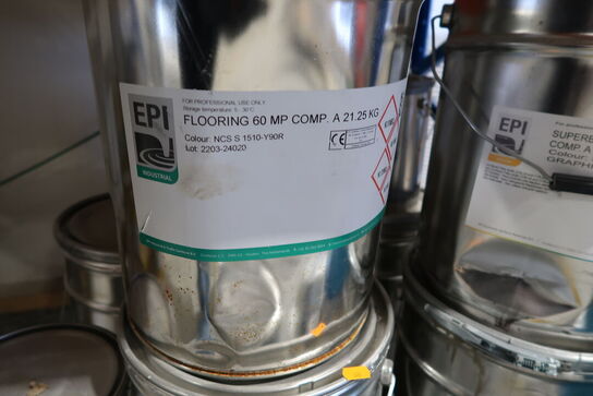 7 stk. paller med div. Varelager SIKAFLOOR, EPI Flooring m.fl.