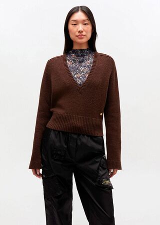Wool Yak Mix Deep V-neck GANNI Str.: S