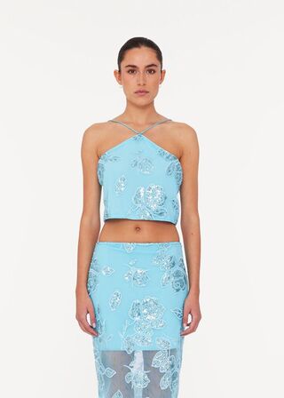 Beaded Crop Top ROTATE BY BIRGER CHRISTENSEN Str.: 40