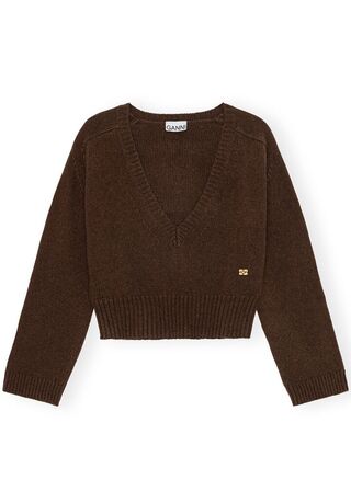 Wool Yak Mix Deep V-neck GANNI Str.: S