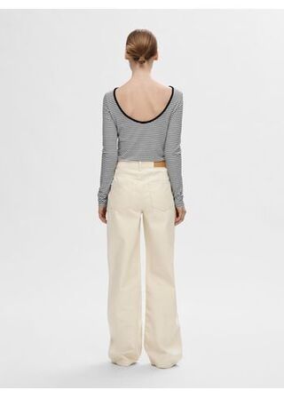SLFFilina LS Striped Low Back Top SELECTED FEMME Str.: M