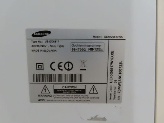 40" TV skærm SAMSUNG UE40D6517