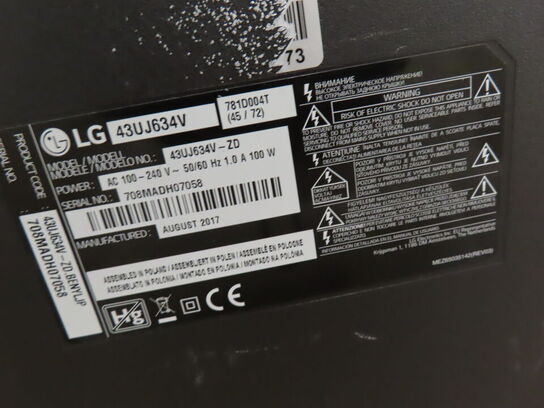 43" TV skærm LG 43UJ634V
