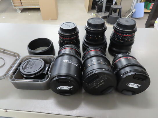 6 stk. opjektiver og adapter - CANON