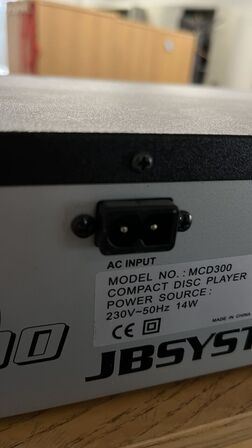 CD og MP3 Afspiller JB SYSTEMS N.B. Strøm Kabel Mangler