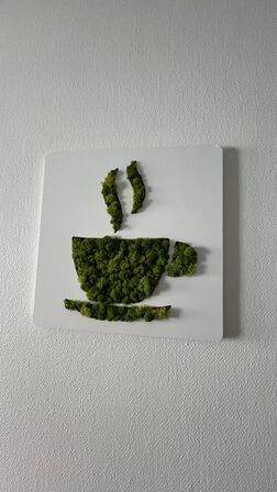 Stor Grøn "Mos" væg 260 x 400 cm  + Lille Kaffeskilt