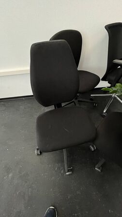 5 kontorstole + Kunstig Plante