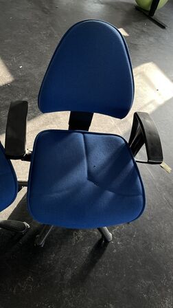 3 Blå Kontorstole