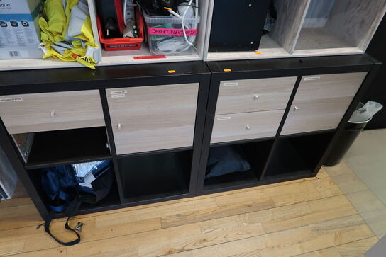 4 stk. reoler/skabe uden indhold