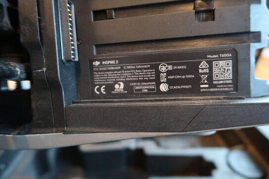 Drone DJI Inspire 2 T650A med div. Objektiver, tilbehør, kasse m.m.