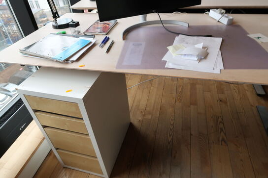 El. hæve/sænke skrivebord samt skuffemodul uden indhold