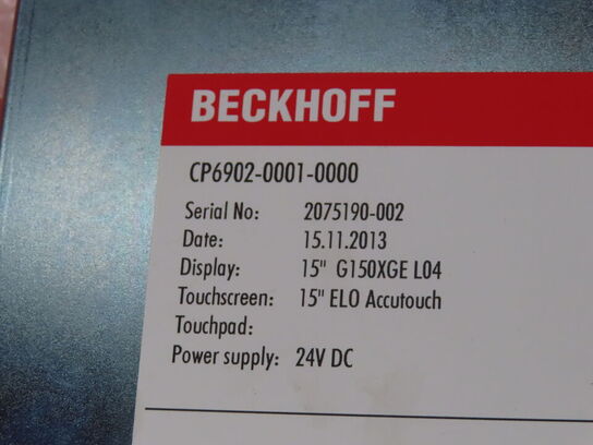 Kontrolpanel BECKHOFF