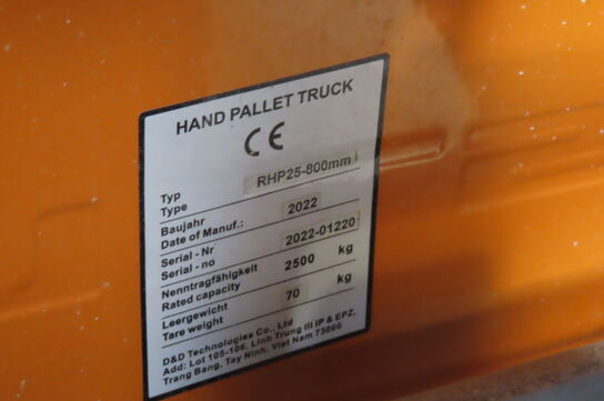 Palleløfter med korte gafler STILL RHP25-800MM