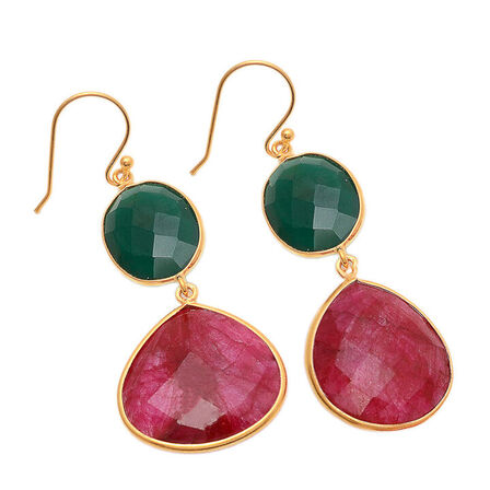 Håndfremstillet ørestikker i guldbelagt sterling sølv,