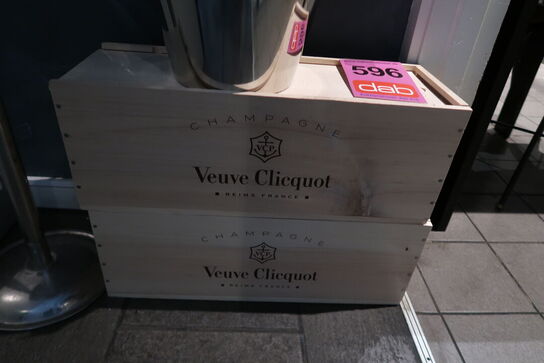 Vinkølere med opsats samt 2 stk. Champagne trækasser 