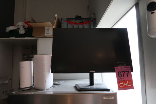 Alhua skærm + 6 stk. Overvågningskameraer