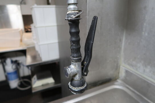 Rustfri stålbord med vask & pistol 